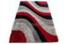 150D Silky Shaggy Carpet, Red Polyester Hand-tufted Patterned Area Rugs, Viscose Pile Rug