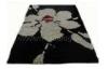 Modern Flower Pattern Polyester Shaggy Rug, 150D Soft Silky Pile Carpet, Viscose Area Rugs