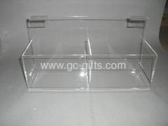 2-compartment slatwall acrylic boxes
