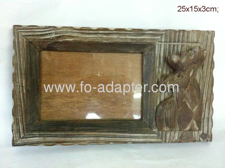 Original Painting Goat Carved Wooden Picture Frame