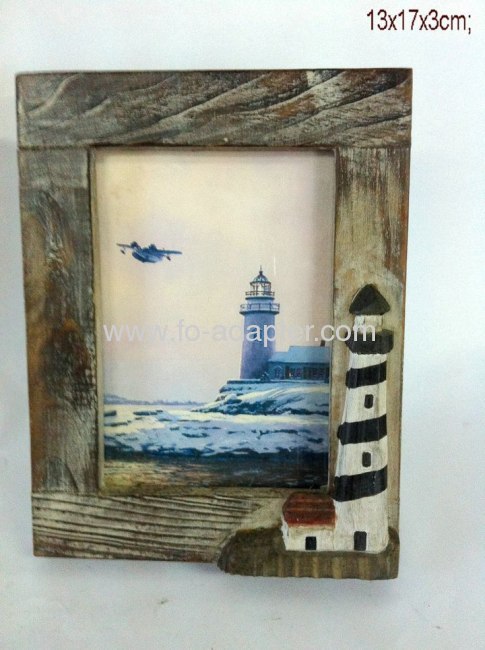 Signal Tower Printing Wooden Photo Frame