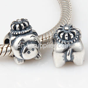 Wholesale 925 Bracelets Cute Animal european Silver Pig Charm Beads 