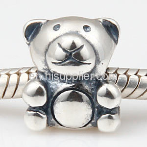 Wholesale 925 Sterling Silver Animal european Teddy Bear Charm Beads