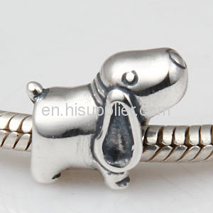 Wholesale 925 Silver Animal Beads european Dog Charm Fit Bracelets