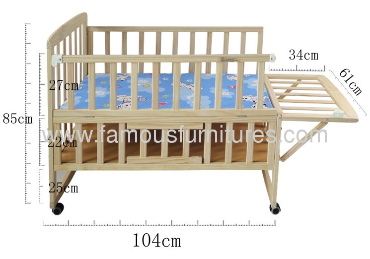 green environmental wooden baby bed