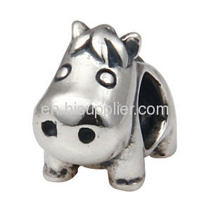 European Sterling Silver 925 european Style Hippo Animal Beads Cheap