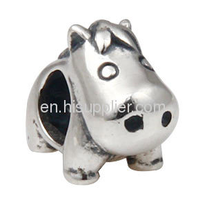 European Sterling Silver 925 european Style Hippo Animal Beads Cheap