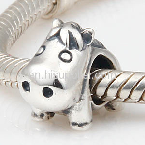 European Sterling Silver 925 european Style Hippo Animal Beads Cheap