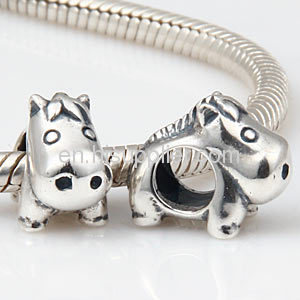 European Sterling Silver 925 european Style Hippo Animal Beads Cheap