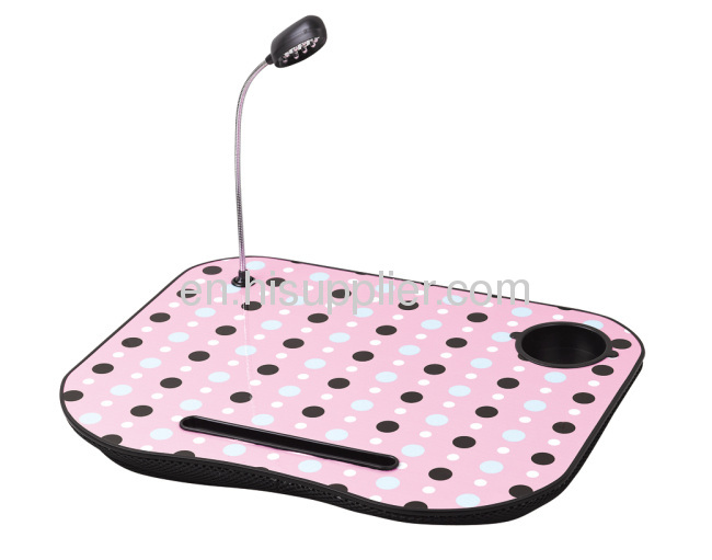 Portable Laptop Lap Cushion Tray Craft Desk Light 