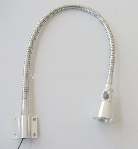 FLEX-LV-1X3-B Silver 2W Access Lighting 1w wall spot light Flexible arm black color 120v with US plug