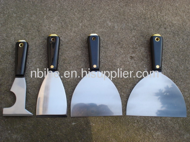 stainless steel 4pcs putty knife scraper paint with Metal cap plastic handle