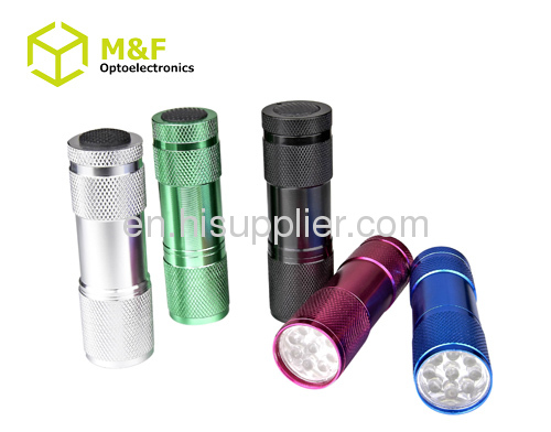 aaa battery operated 9leds portable led flashlight