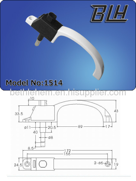 Aluminium Window handle with Lock