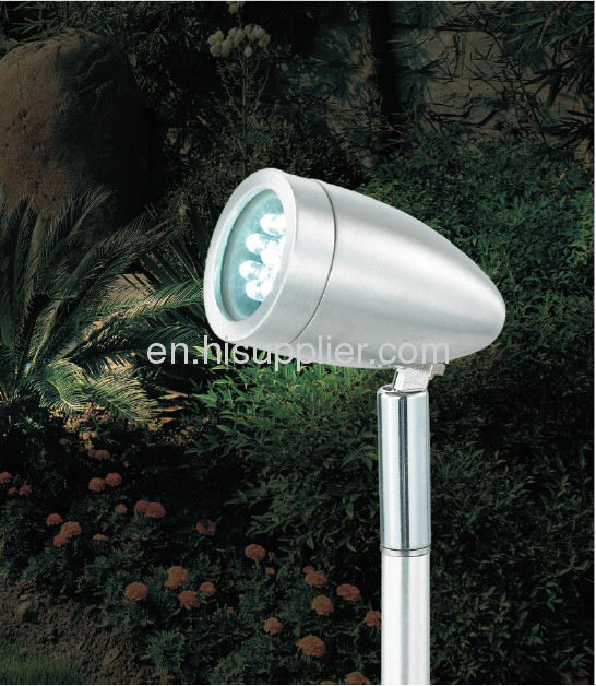 Plug-in LED Garden Lamp IP44 Glass Diffuser Aluminium Head Stainless Steel Body 