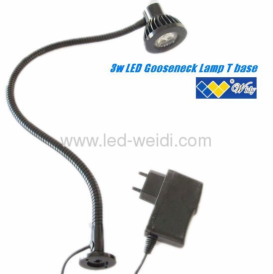 3*1w flexible arm machine light with T screw base