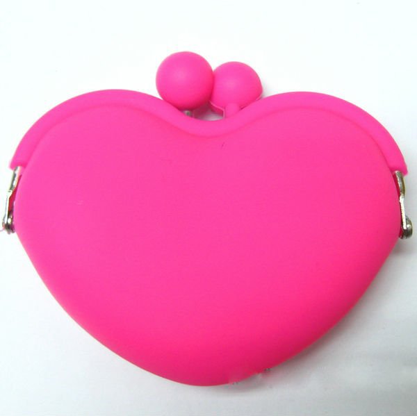 Latest heart shapesilicone coin wallet