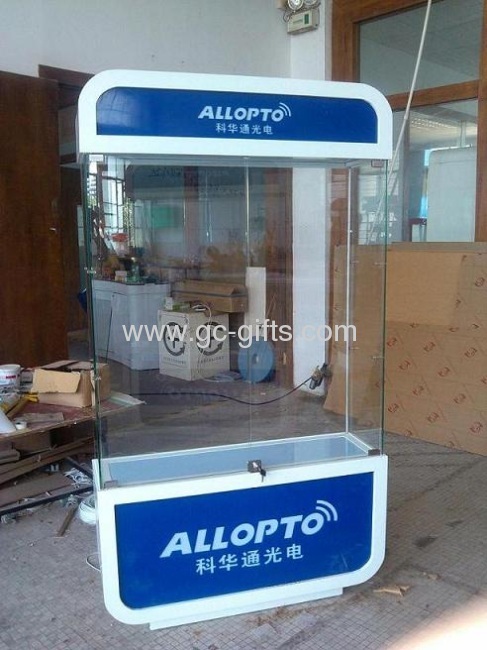 Rotary lockable acrylic showcases with LED lights
