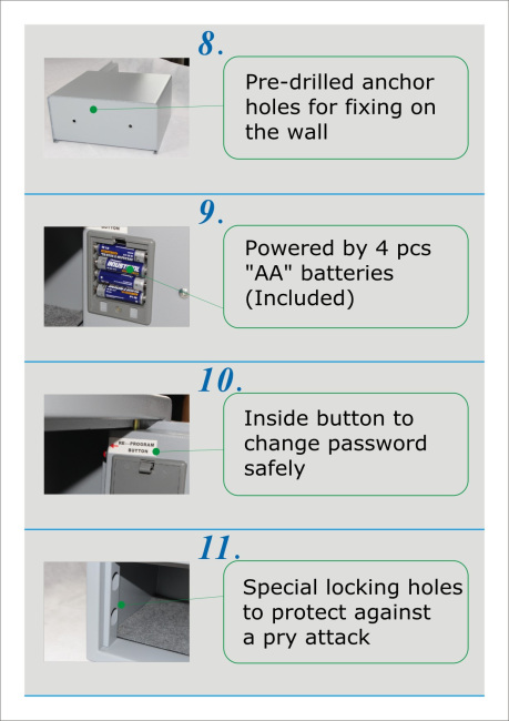 electronic combination lock for safe as digital safety box with knob