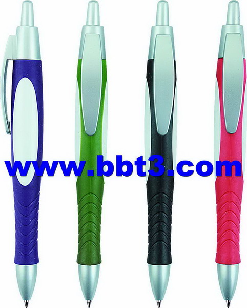 Promotion plastic ballpen with rubber barrel