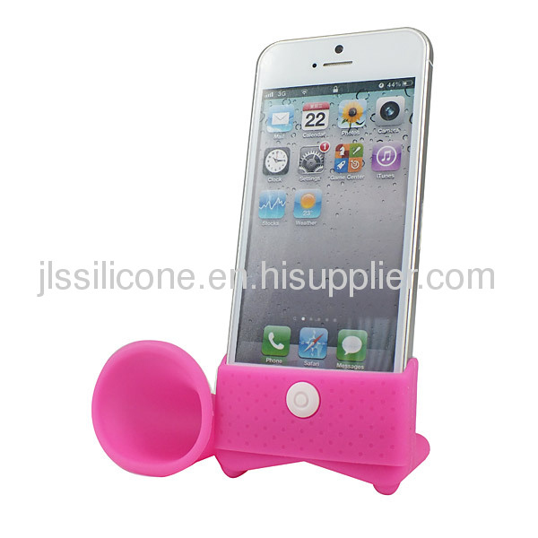 Colors Wireless Rubber Silicone Horn Amplifier Speaker Dock Stand For iPhone 5G