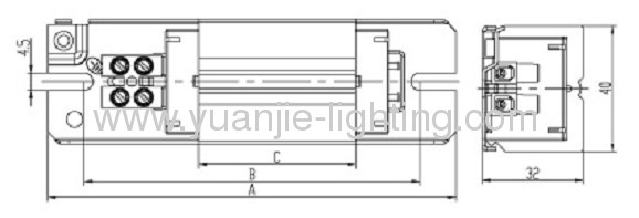 Spanish type. 15w Magnetic ballast