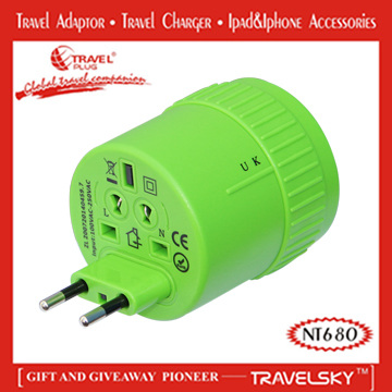 The Most Desired Universal Travel Plug Adapter in the World with Engraved Design(MPC-N3)