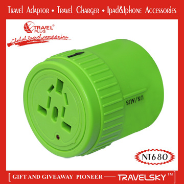 The Most Desired Universal Travel Plug Adapter in the World with Engraved Design(MPC-N3)