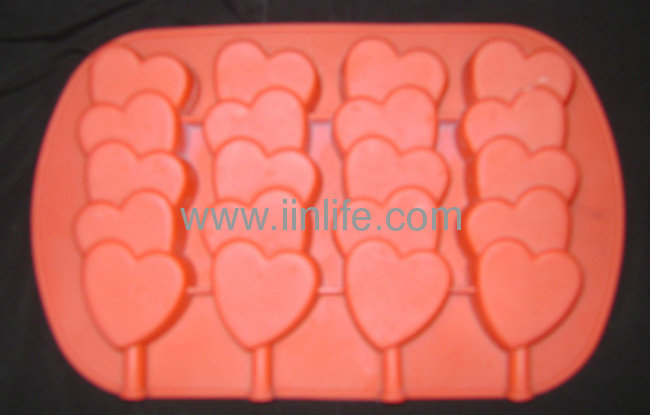 WILTON silicone STACKED HEARTS cake pan or mold for CAKE POPS, CANDY, SOAP 