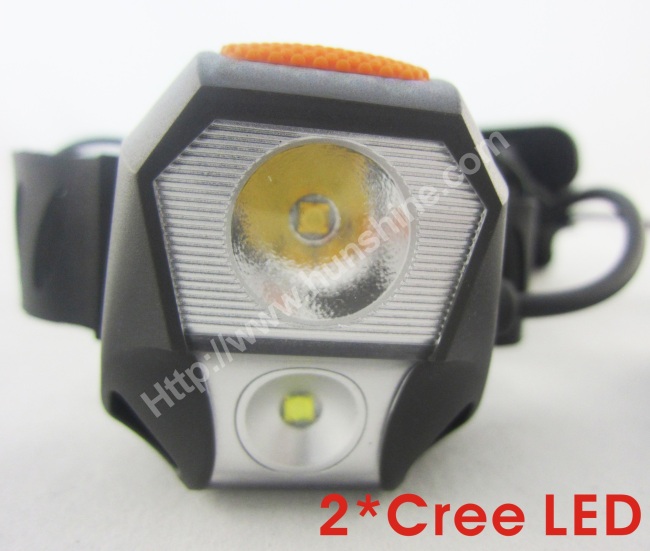 Rechargeable led headlight with CREE and red leds