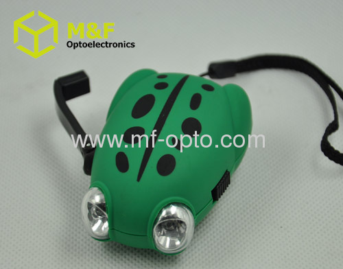 2LED small frog shaped dynamo torch light 