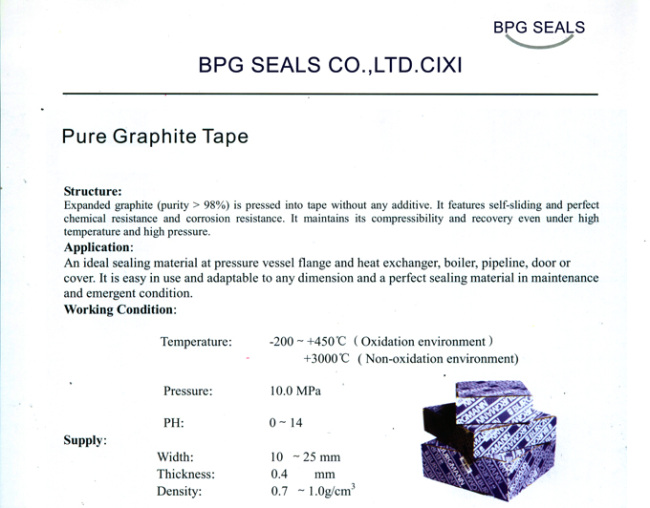 [BPG SEALS] pure graphite tape self-adhesive graphite crinkle tape