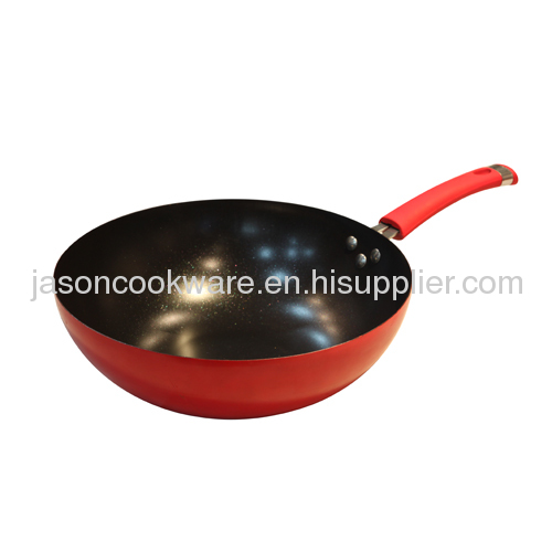 34cm Red cast iron wok