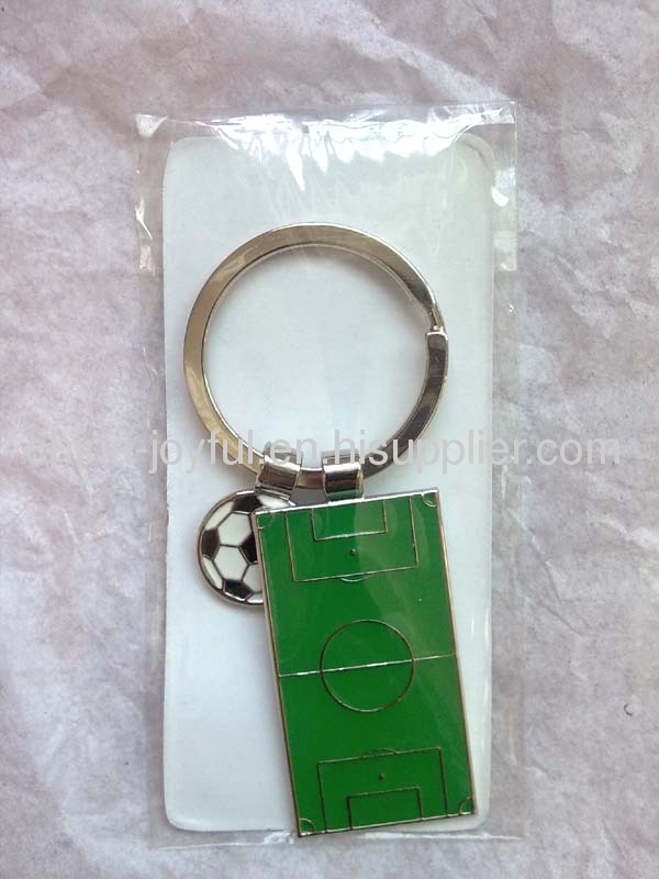 Pitch and Football Keyring Made of Zinc Alloy