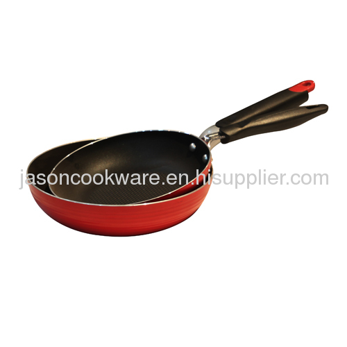 Red frying pan set