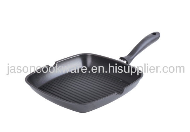 28cm Aluminum non-stick grill pan with 2 spouts,