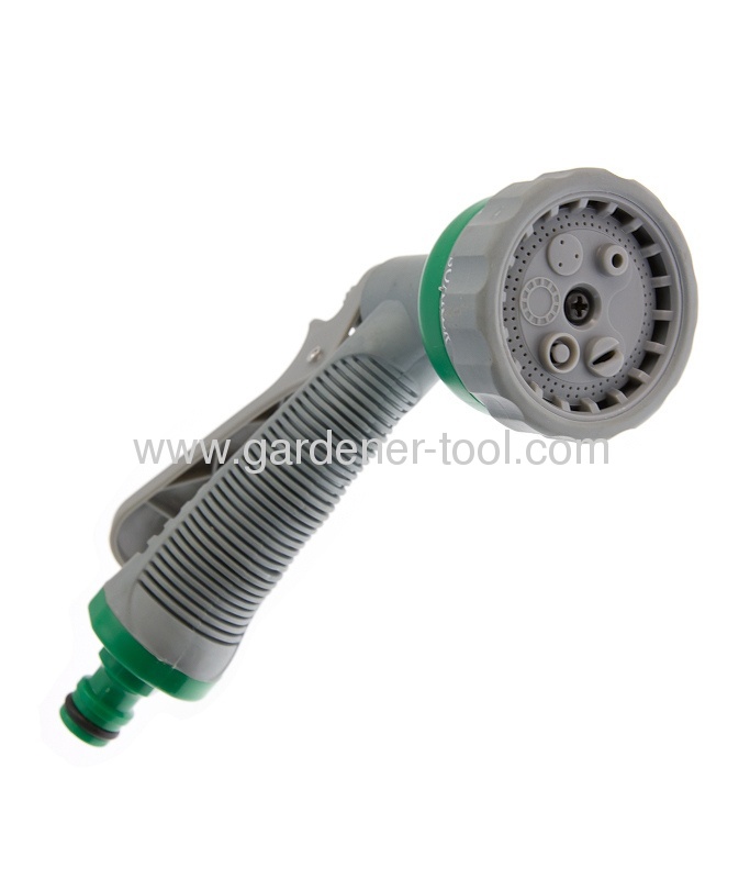 Protable 6-dial function plastic garden water hose nozzle with soft hand