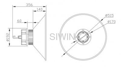 120° LED high bay light Bridgelux Chips Mean well driver