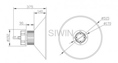 120° LED high bay light Bridgelux Chips Mean well driver