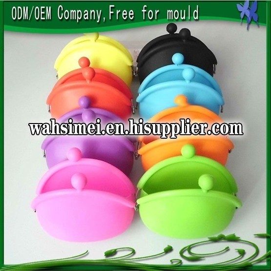 cute candy colors silicone coin bank bag for stylish lady