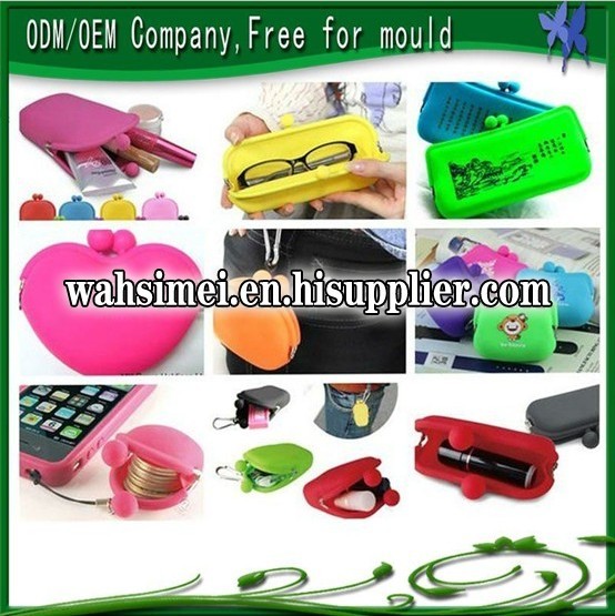 cute candy colors silicone coin bank bag for stylish lady