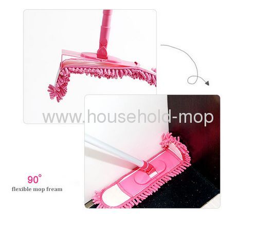 Telescopic home Microfiber Chenille pink mop