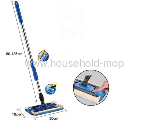 household microfiber wet mop clip dust mop with steel handle