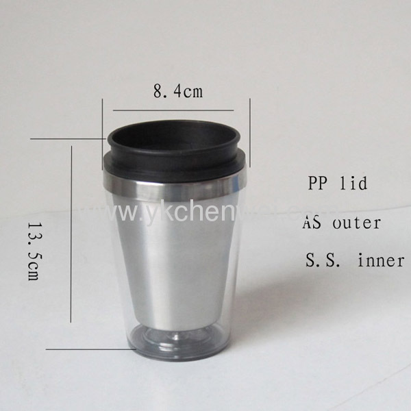 10ozwholesale Double wall clear coffee mug 