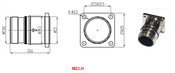 6 poles and 9 poles M23 cable connector