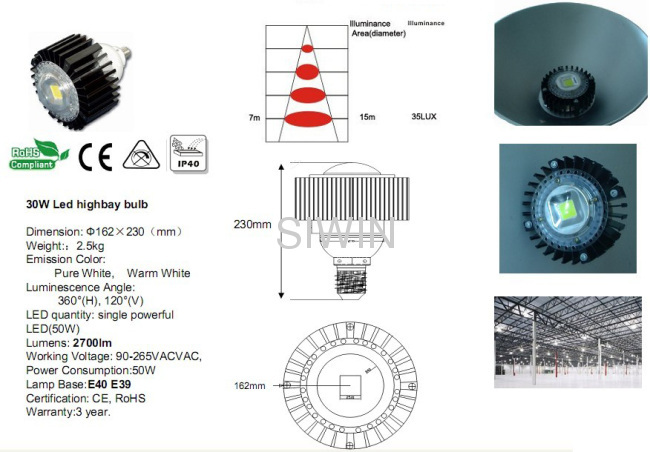 E40/E39 LED High Bay Light Bulbs 30w 50w