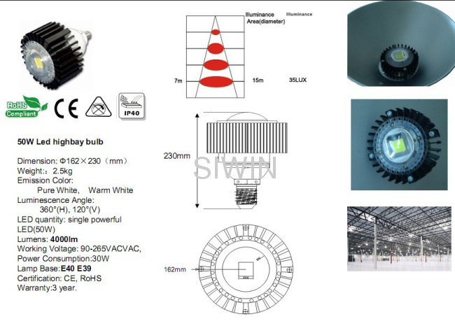 E40/E39 LED High Bay Light Bulbs 30w 50w