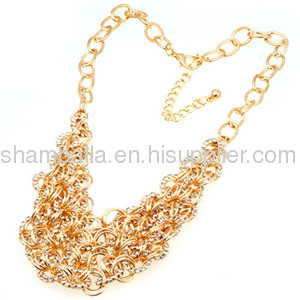 Fashion 2013 Ladies Costume Jewelry Ladies Necklace in Crystal Chunky Chain Wholesale