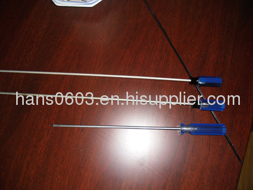 Acetate handle screwdriver with long blade