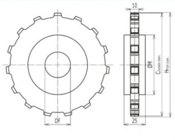 12teeth plastic sprocket serve for conveyor belt (RW- QNB 12T)